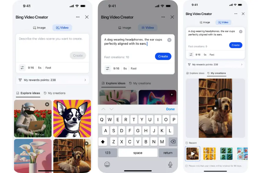 Bing Video Creator هو أداة تتيح للمستخدمين تحويل الأوصاف النصية إلى مقاطع فيديو قصيرة باستخدام الذكاء الاصطناعي. يعتمد على نموذج “Sora” من OpenAI